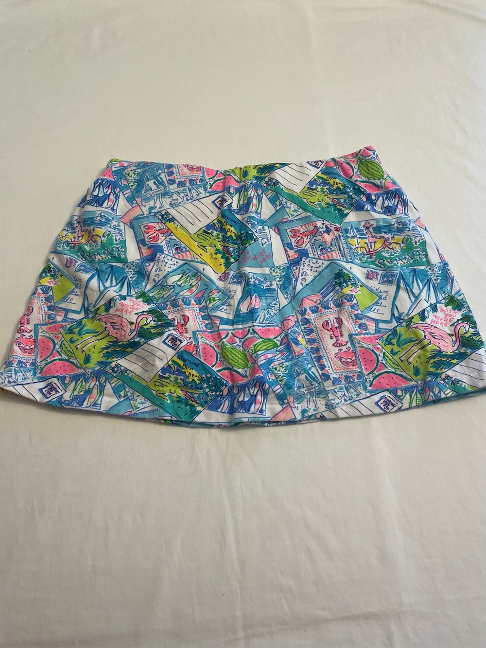 Lilly Pulitzer Madison Skort Wish You Were Here Postcard Print Bright Size Small